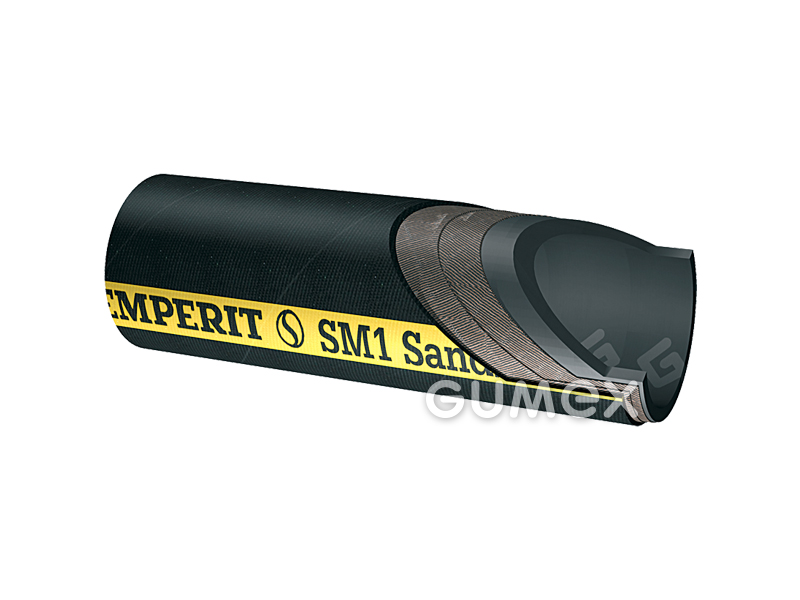 Hadice pro sypké látky pro čištění tryskáním SM1, 13/27mm, 12bar, oděrnost duše 36mm3, SBR-NR-BR/SBR, -35°C/+80°C, černá